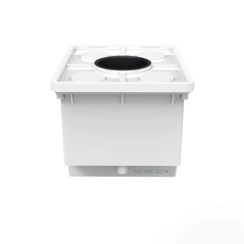 דלי הולנדי (באטו באקט) הידרופוני לגידול צמחים גדולים כולל סיפון ומכסה - צבע לבן