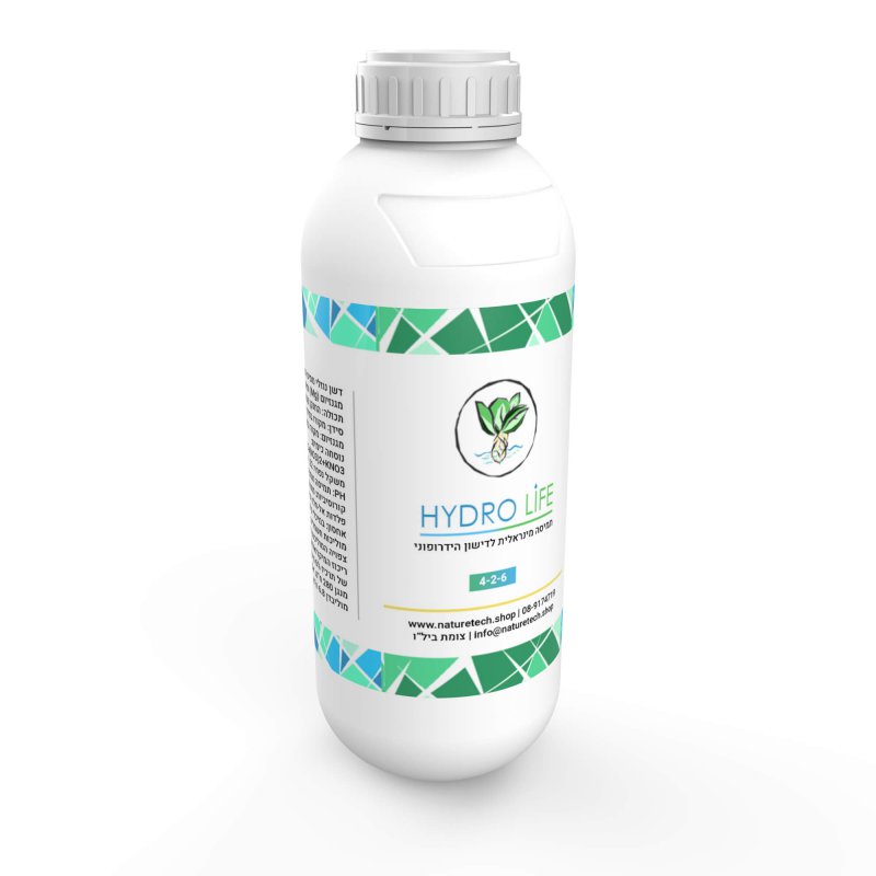 דשן הידרופוני HydroLife בסיסי לכל שלבי הצמיחה 1 ליטר – מכיל את כל המאקרו והמיקרו אלמנטים