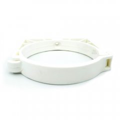 חבק לבן לצינור 4 צול (110 מ"מ) עם קליפס נשלף לגידול הידרופוני