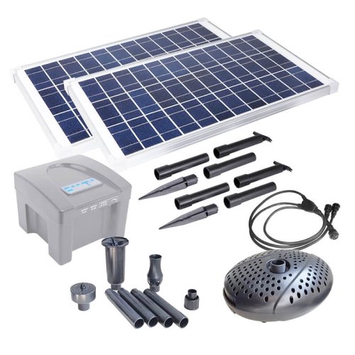 משאבת מים סולארית - 3400 ליטר לשעה 3 מ' גובה דחיפה כולל פאנלים סולרים 100W, מצבר 24 אמפר וקופסת בקרה