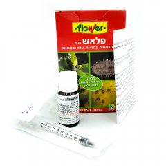 אריזה של תכשיר פלאש - קוטל כנימות קמחיות, עלה וממוגנות של חברת Flower | יעילות גבוהה, מינון נמוך