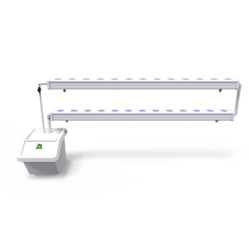 ערכה הידרופונית קומפלט לגידול 20 צמחים | 2 מטר 2 קומות | תעלות מרובעות 100*100 עם מכסה נשלף הרכבה מהירה