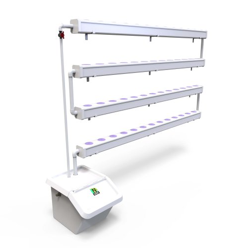 ערכה הידרופונית קומפלט לגידול 40 צמחים | 2 מטר 4 קומות | תעלות מרובעות 100*100 עם מכסה נשלף