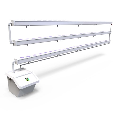 ערכה הידרופונית קומפלט לגידול 60 צמחים | 4 מטר 3 קומות | תעלות מרובעות 100*100 עם מכסה נשלף